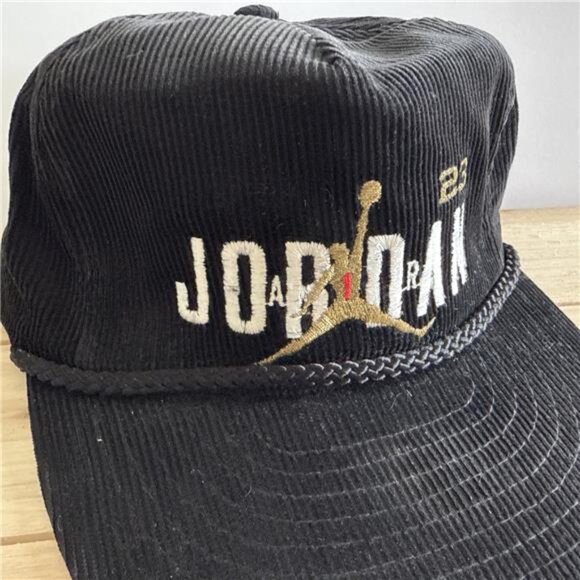 Vintage 90s Corduroy Snapback Hat Black 23 Chicago Number 23 Unbranded Rare main image 10